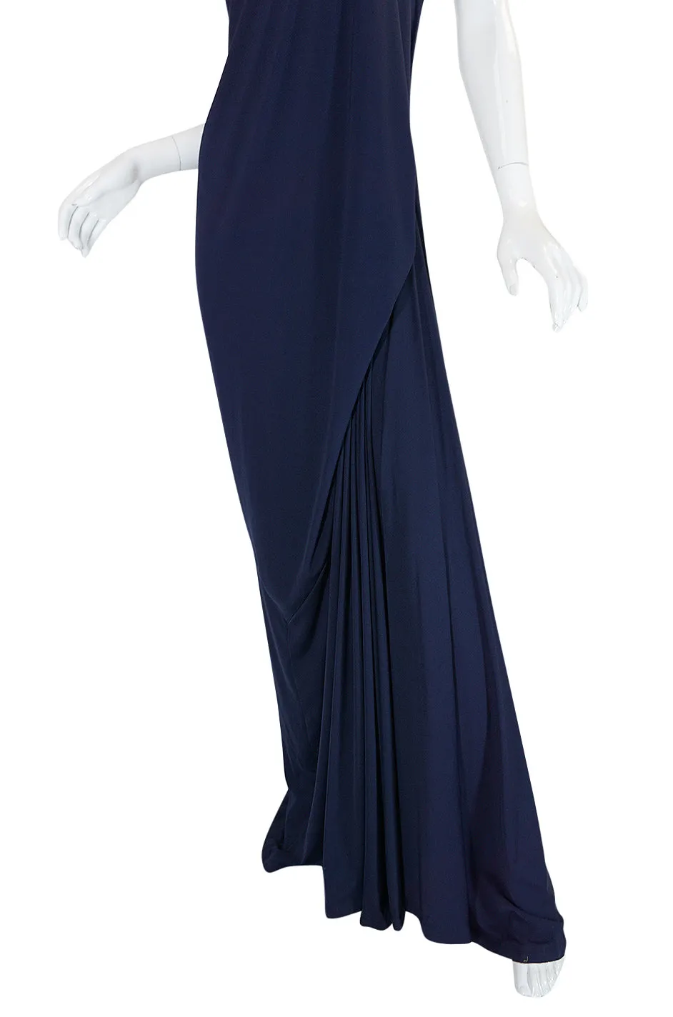 S/S 2008 Yves Saint Laurent Minimalist Navy "Bustle" Dress