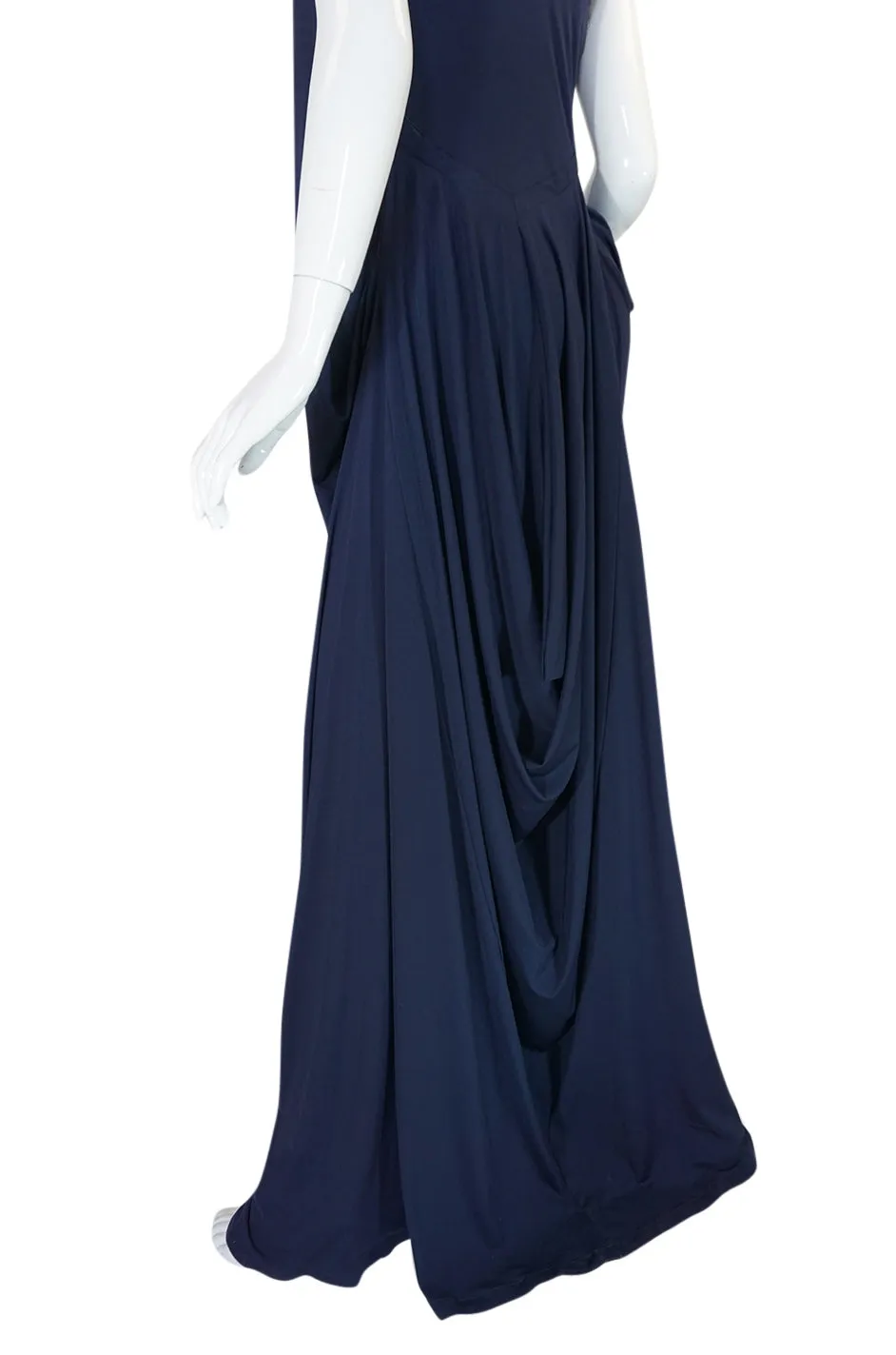 S/S 2008 Yves Saint Laurent Minimalist Navy "Bustle" Dress