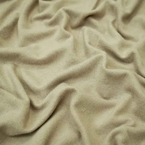 Taupe Beige Brushed Jersey Knit Fabric