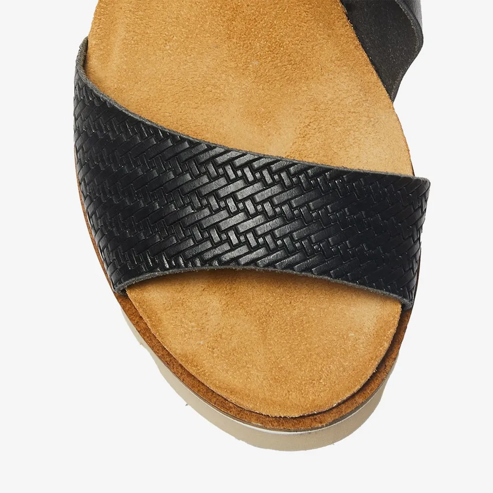 Theo Espadrille in Black Leather