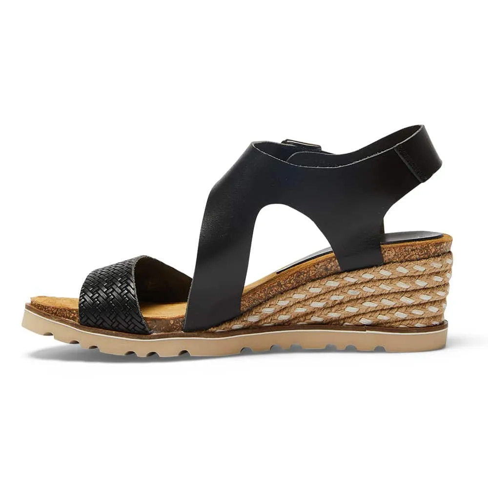 Theo Espadrille in Black Leather