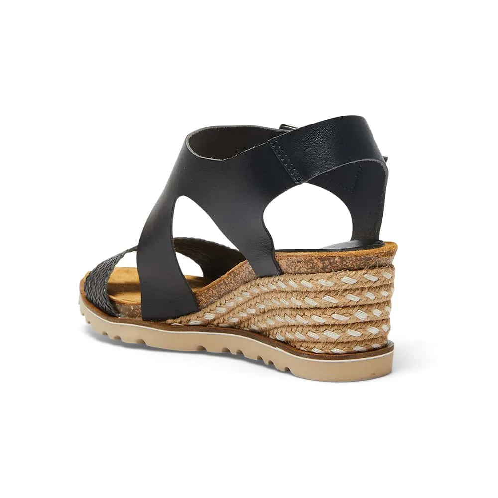 Theo Espadrille in Black Leather