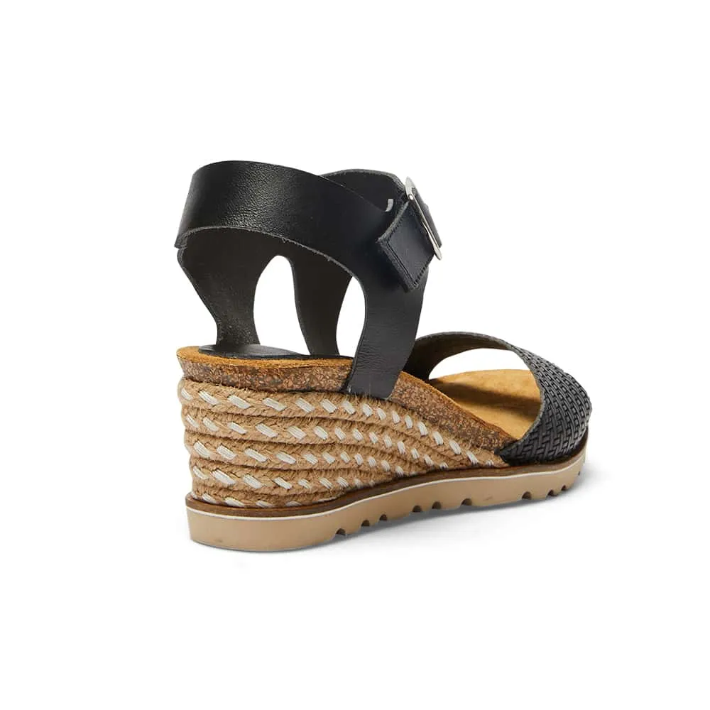 Theo Espadrille in Black Leather