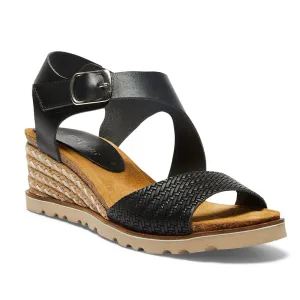 Theo Espadrille in Black Leather