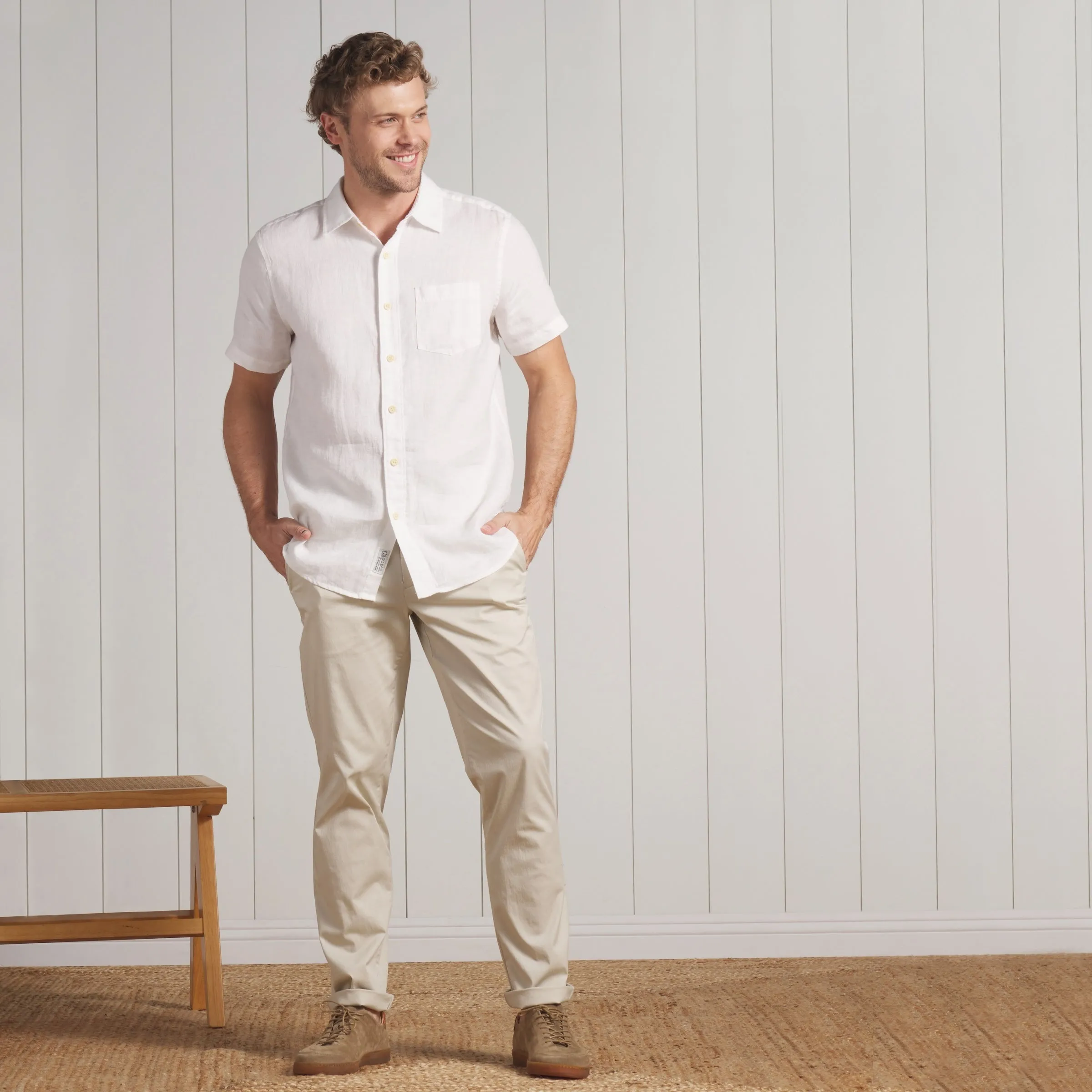 Thompson Flex Stretch Chino (Relaxed Fit)  - Birch