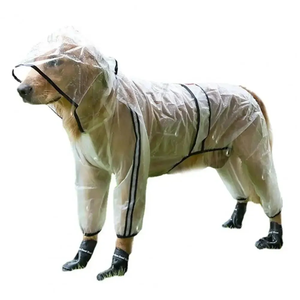 Transparent Breathable Dog Raincoat