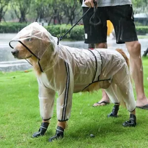 Transparent Breathable Dog Raincoat