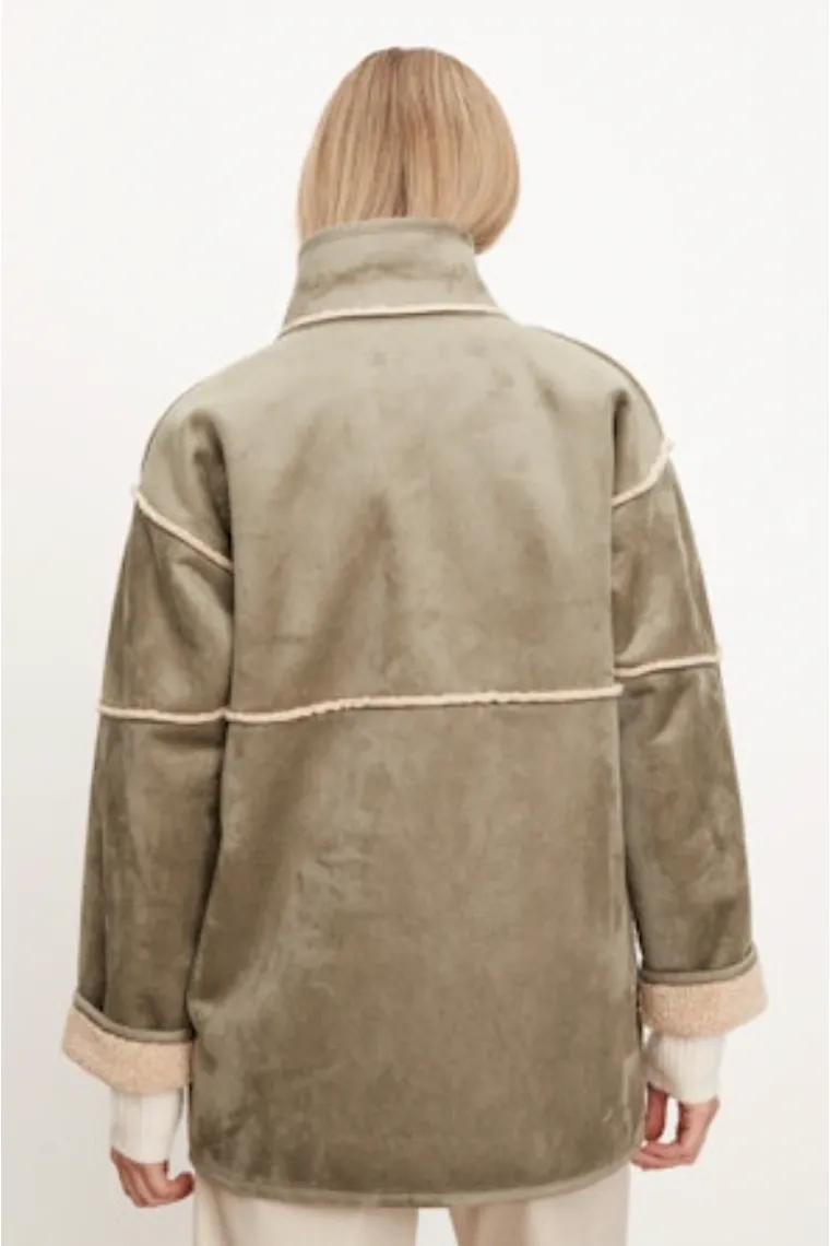 Velvet by Graham & Spencer Albany 03 Luxe Sherpa Reversible Jacket | Fern | Clearance Final Sale