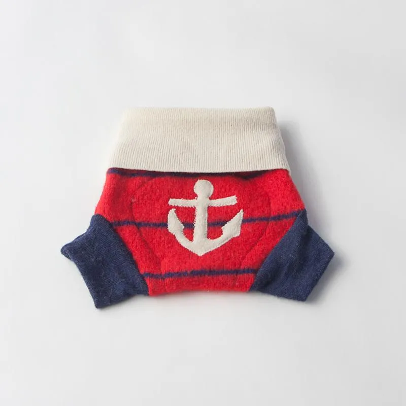 Wool Diaper Cover with Anchor Applique