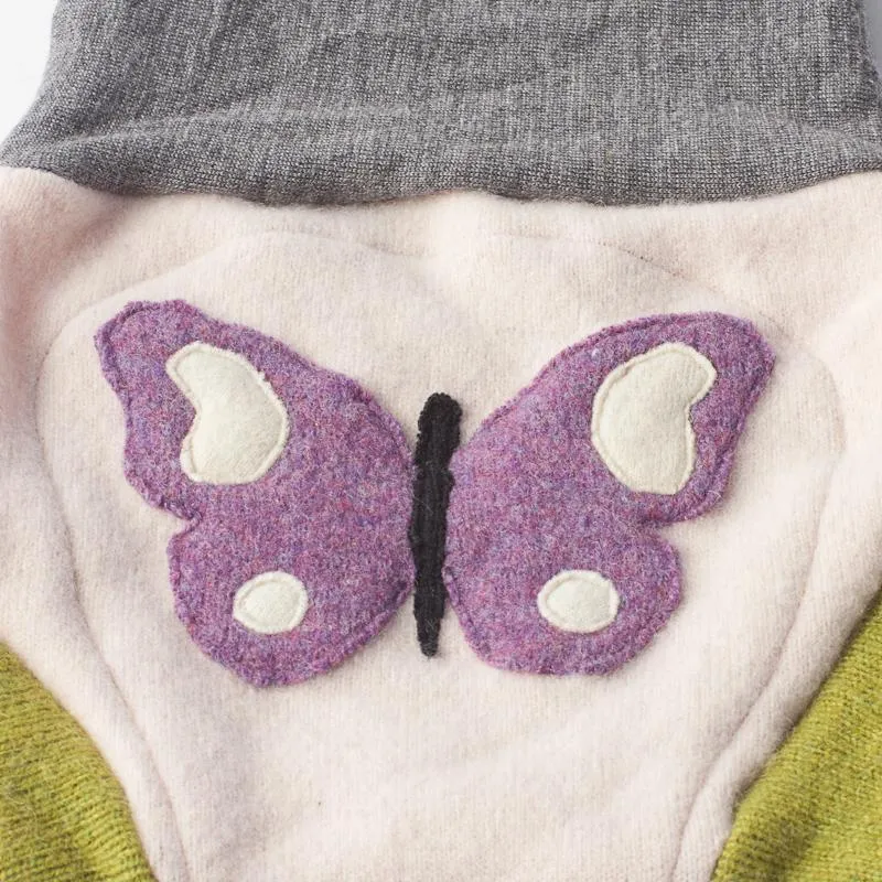 Wool Diaper Cover with Butterfly Appliqué