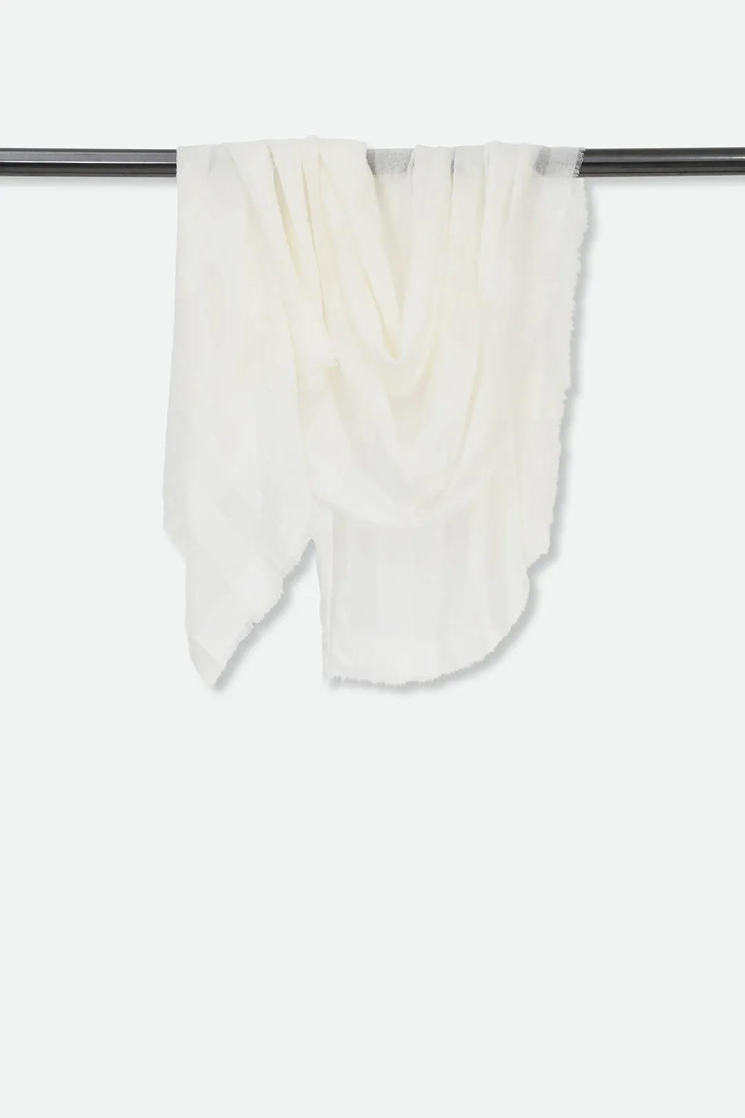 WOVEN WHITE SCARF IN NEPALESE CASHMERE